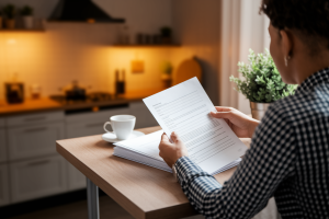 acheteur-assis-table-documents-cuisine