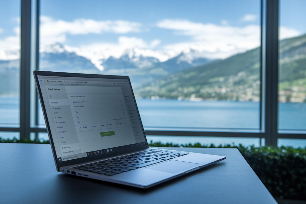 bureau-ordinateur-lac-geneve-alpes