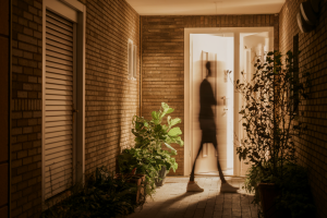 couloir-immeuble-porte-silhouette-lumiere