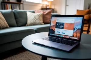 ordinateur-portable-table-basse-salon