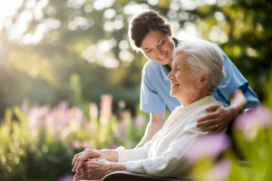 personne-agee-assise-aidant-jardin