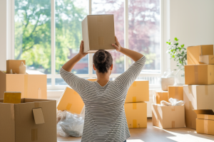 personne-dos-cartons-fenetre-verte