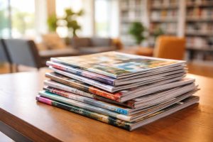 magazines-colores-table-bois-salle-moderne