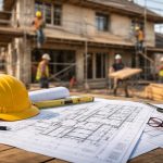 maison-renovation-echafaudages-plans-table