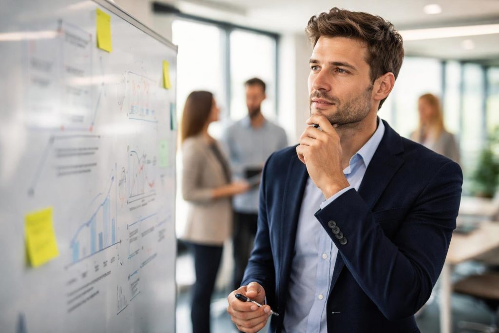 cadre-bureau-tableau-diagrammes-collegues