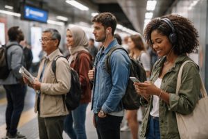 passagers-divers-metro-moderne-atmosphere-urbaine