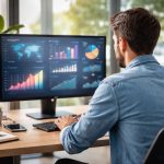 bureau-moderne-personne-ordinateur-plantes