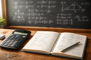 tableau-noir-calculatrice-cahier-lumiere