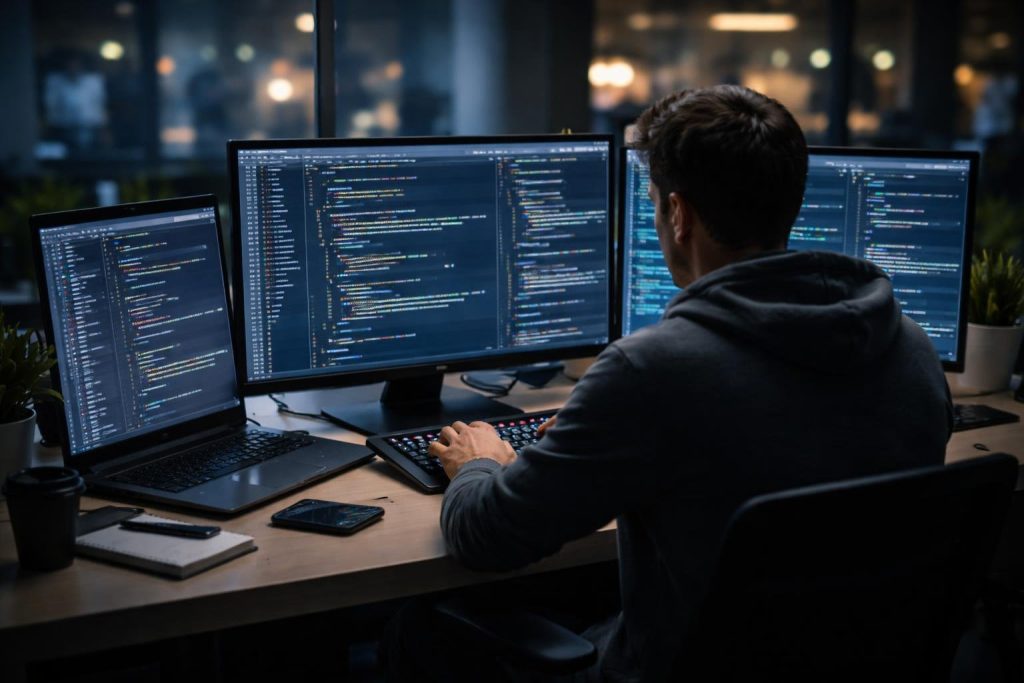 personne-bureau-ecrans-code-tech