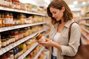 rayon-supermarche-produits-personne-etiquette