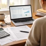 bureau-organise-documents-calculatrice-ordinateur